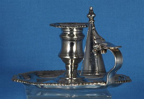 An early Victorian silver chamber stick, Width 175mm Weight: 8.4oz/263grms